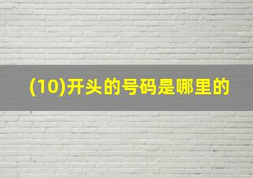 (10)开头的号码是哪里的