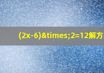 (2x-6)×2=12解方程