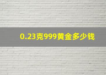 0.23克999黄金多少钱