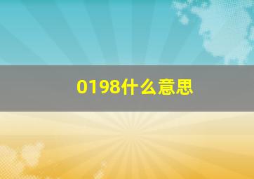 0198什么意思