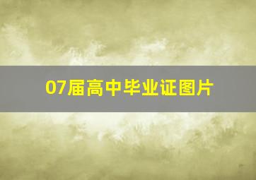 07届高中毕业证图片