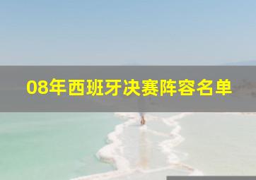 08年西班牙决赛阵容名单