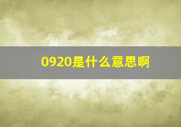 0920是什么意思啊