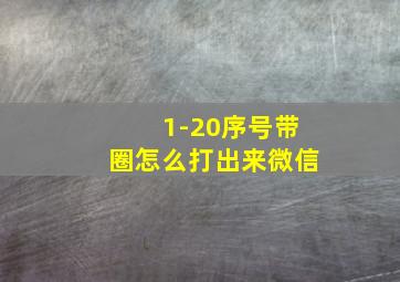 1-20序号带圈怎么打出来微信