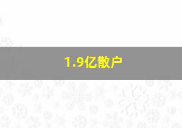 1.9亿散户