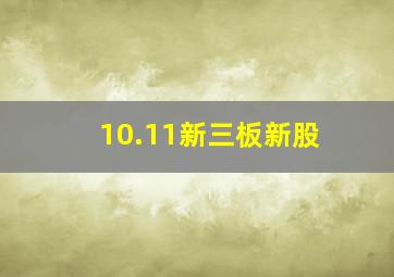 10.11新三板新股