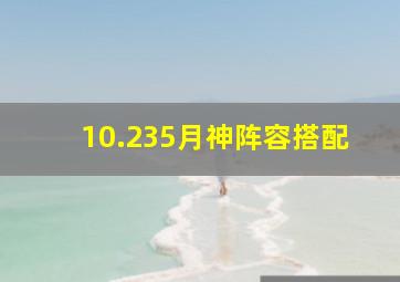 10.235月神阵容搭配