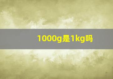 1000g是1kg吗