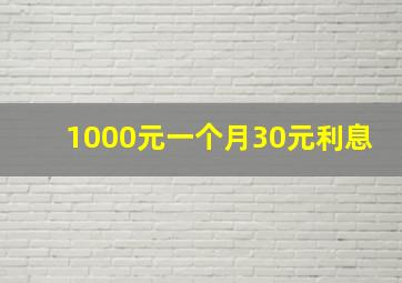 1000元一个月30元利息