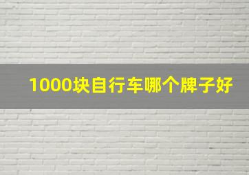 1000块自行车哪个牌子好