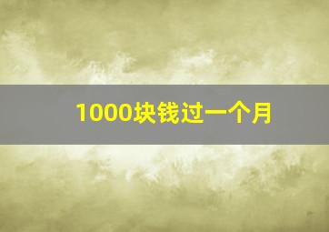 1000块钱过一个月