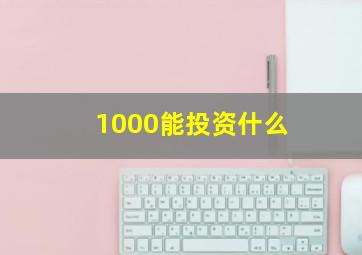 1000能投资什么