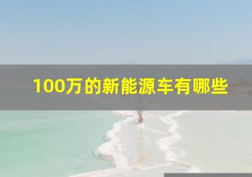 100万的新能源车有哪些