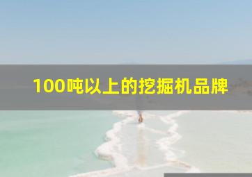 100吨以上的挖掘机品牌