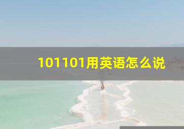 101101用英语怎么说