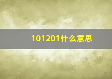 101201什么意思