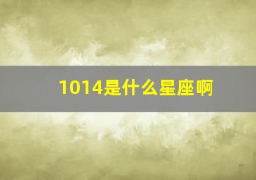 1014是什么星座啊