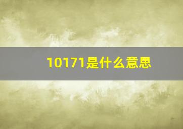 10171是什么意思