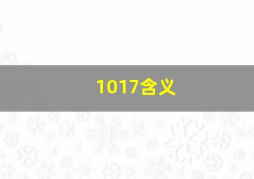 1017含义