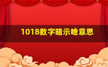 1018数字暗示啥意思