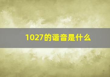 1027的谐音是什么