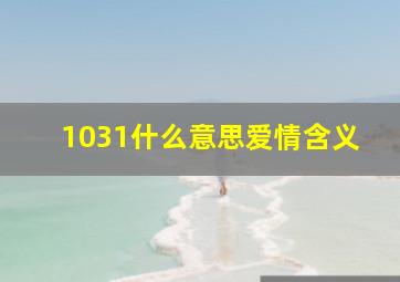 1031什么意思爱情含义