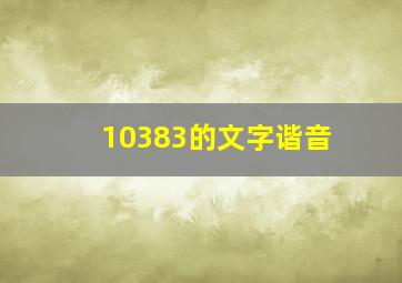 10383的文字谐音