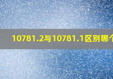 10781.2与10781.1区别哪个好