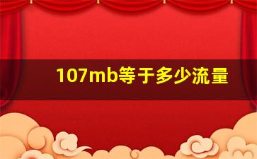 107mb等于多少流量