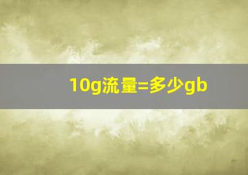 10g流量=多少gb