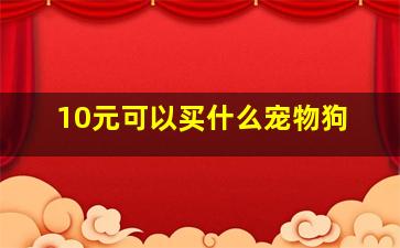 10元可以买什么宠物狗