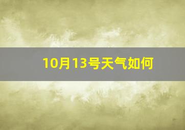 10月13号天气如何