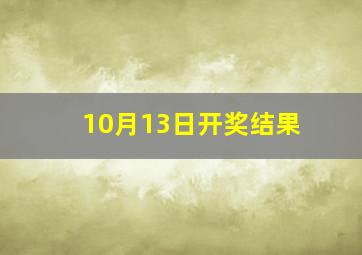 10月13日开奖结果