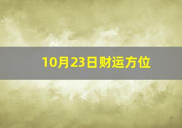 10月23日财运方位