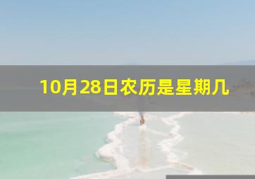 10月28日农历是星期几