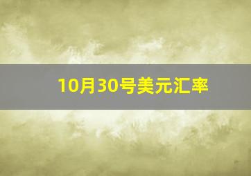 10月30号美元汇率