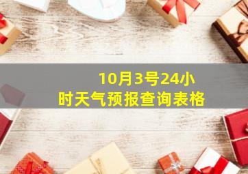 10月3号24小时天气预报查询表格