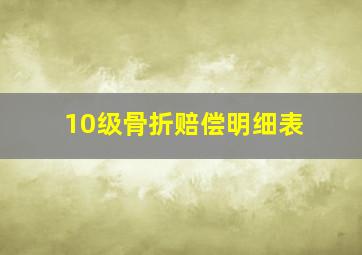 10级骨折赔偿明细表