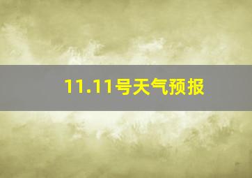 11.11号天气预报