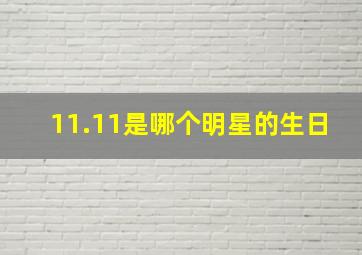 11.11是哪个明星的生日