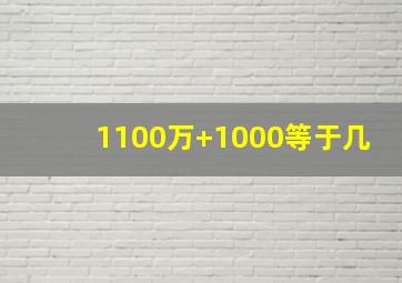 1100万+1000等于几