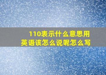 110表示什么意思用英语该怎么说呢怎么写