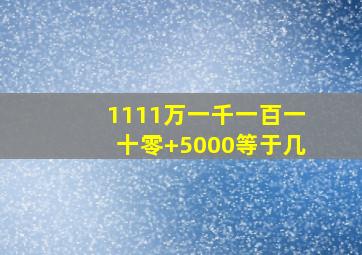 1111万一千一百一十零+5000等于几