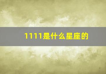 1111是什么星座的