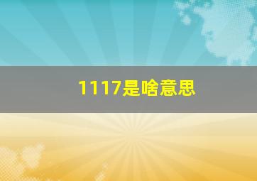 1117是啥意思