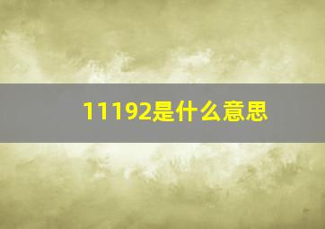 11192是什么意思