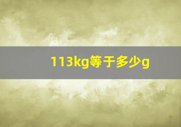 113kg等于多少g