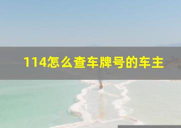 114怎么查车牌号的车主