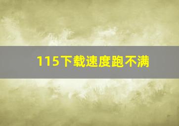 115下载速度跑不满