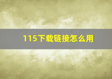 115下载链接怎么用